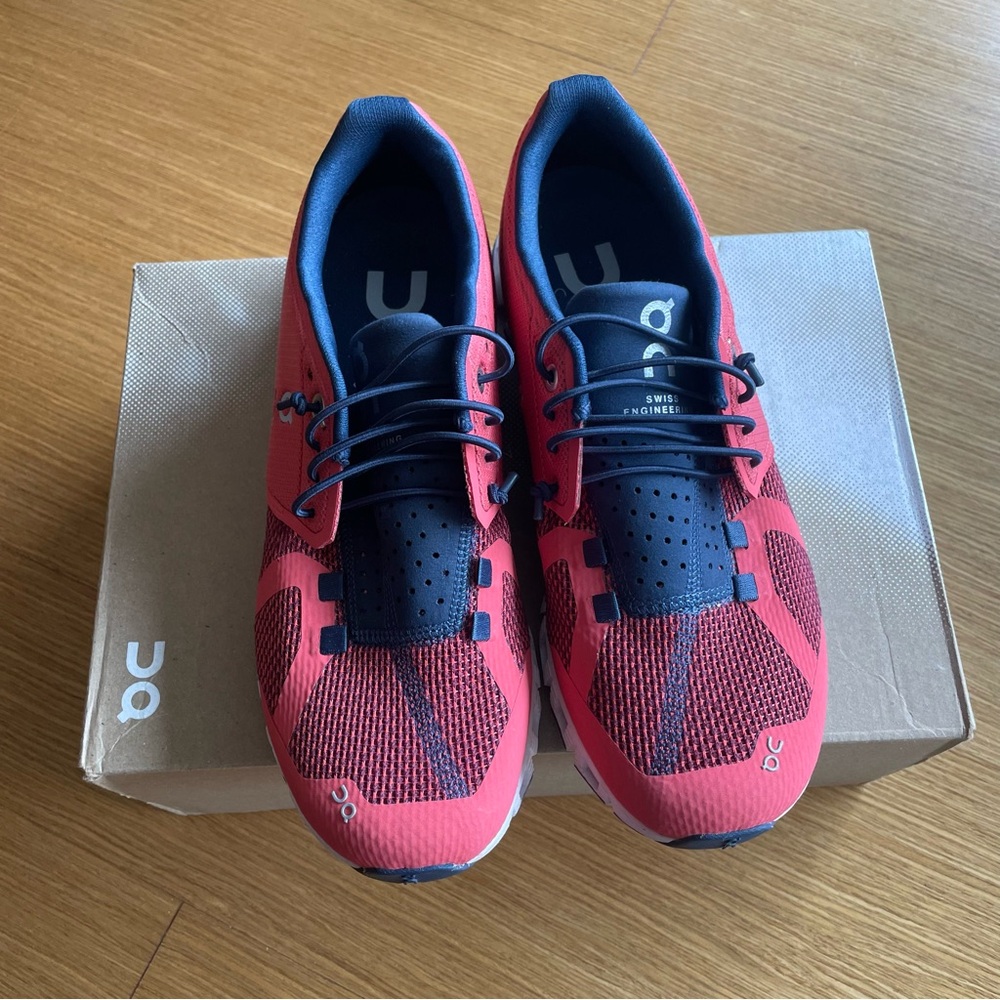 On Running Cloud 2.0 Cloud 5 Sneaker Coral Pacific Pink Navy Sneaker Size 7